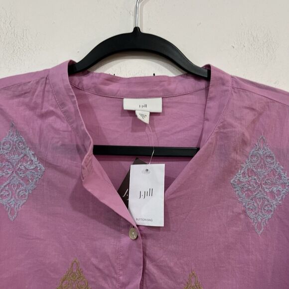 NWT J Jill Camellia Button Front Embroidered Tunic Top Size 2X - Picture 4 of 6